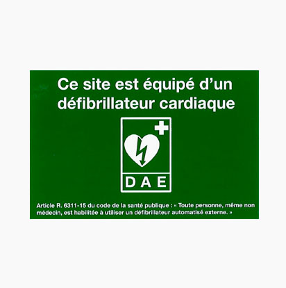 Panneau Défibrillateur Automatique Sticker D.A.E, Panneau Pvc, Alu
