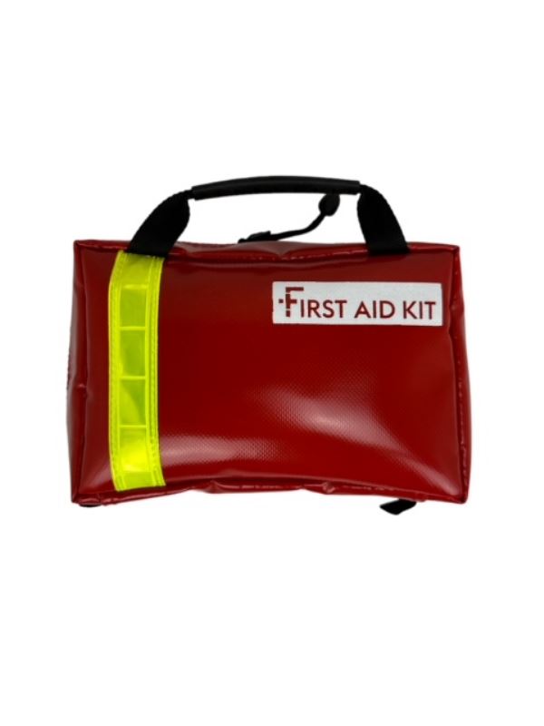 Kit de premiers secours PVC rouge - Avec matériel